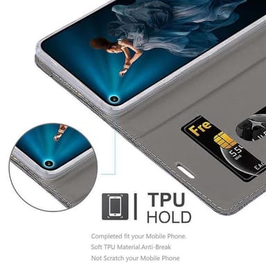 Honor 20 PRO Suojakuori Lompakkokotelo (harmaa)