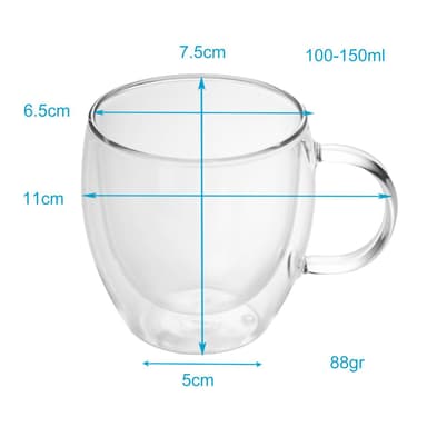 4x Teelasi Kahvilasi Kahvimuki Termoslasi 100-150 ml
