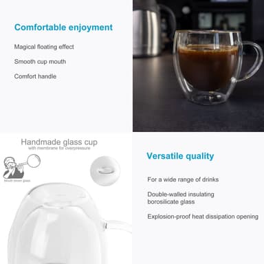 4x Teelasi Kahvilasi Kahvimuki Termoslasi 100-150 ml