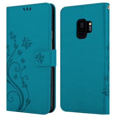 Samsung Galaxy S9 Suojakuori Lompakkokotelo (Sininen)