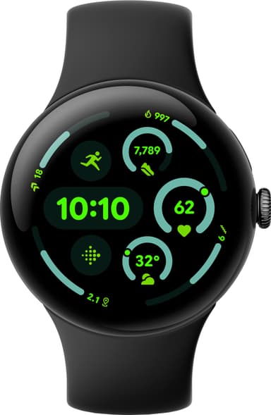 Google Pixel Watch 3 älykello 45 mm Wi-Fi (Obsidian)