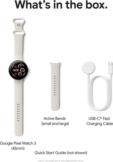 Google Pixel Watch 3 älykello 45 mm Wi-Fi (Obsidian)