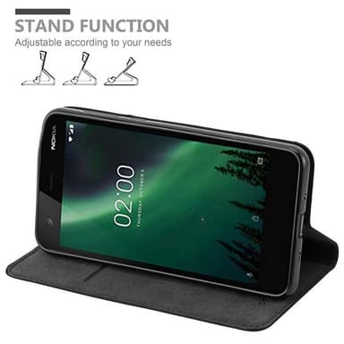 Nokia 2 2017 Suojakuori Lompakkokotelo (Musta)
