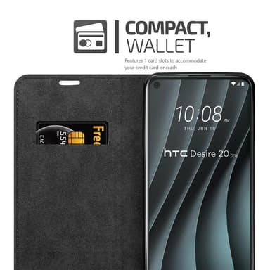 HTC Desire 20 PRO Suojakuori Lompakkokotelo (Ruskea)
