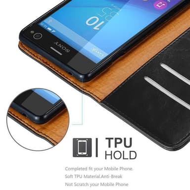 Sony Xperia C4 Suojakuori Lompakkokotelo (Musta)