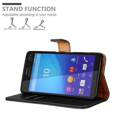 Sony Xperia C4 Suojakuori Lompakkokotelo (Musta)