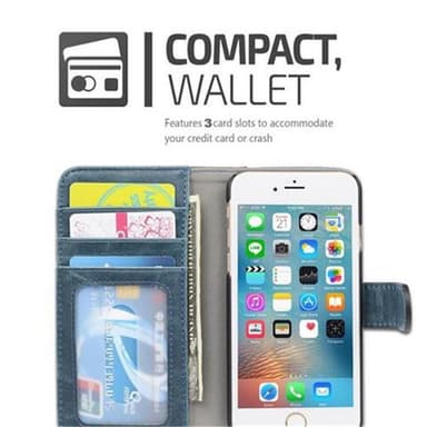 iPhone 6 / 6S Suojakuori Lompakkokotelo (Sininen)