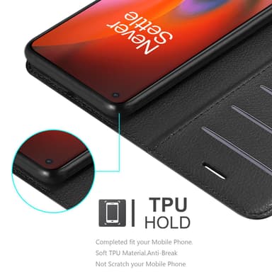 OnePlus Nord 2 5G Suojakuori Lompakkokotelo (Musta)