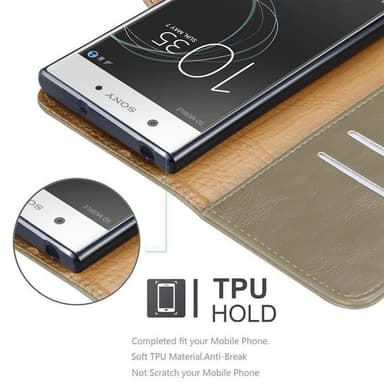 Sony Xperia XA1 Suojakuori Lompakkokotelo (Ruskea)