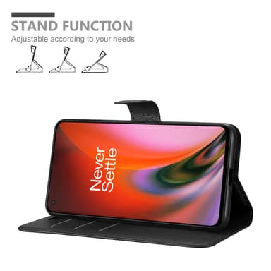 OnePlus Nord 2 5G Suojakuori Lompakkokotelo (Musta)
