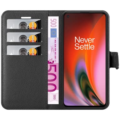 OnePlus Nord 2 5G Suojakuori Lompakkokotelo (Musta)