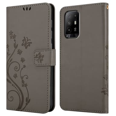 Oppo A94 5G Suojakuori Lompakkokotelo (harmaa)