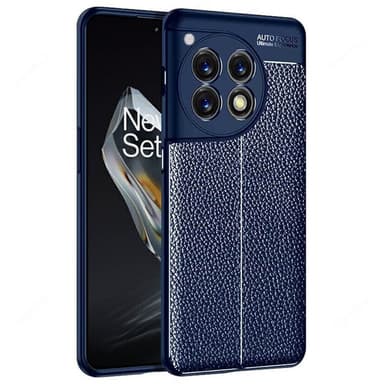 Nahkakuvioitu TPU kuori OnePlus 12 - Sininen