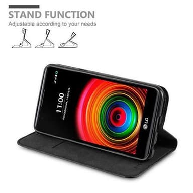 LG X POWER Suojakuori Lompakkokotelo (Musta)