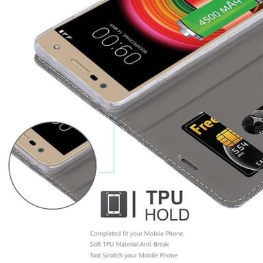LG X POWER 2 Suojakuori Lompakkokotelo (harmaa)