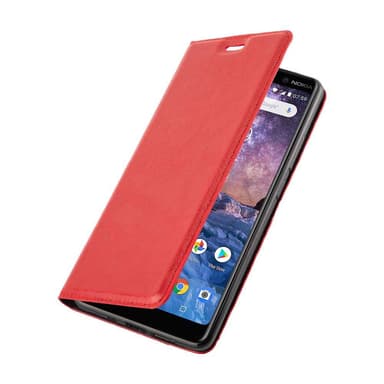 Nokia 7 PLUS Suojakuori Lompakkokotelo (Punainen)