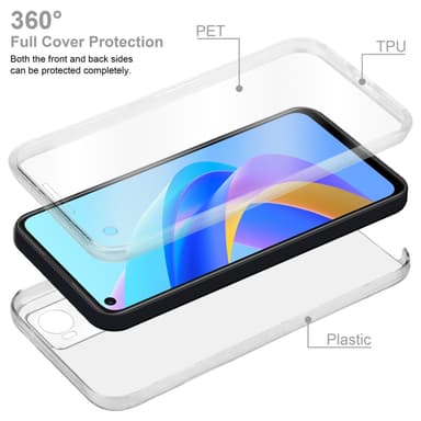 Oppo A36 / A76 Suojakuori Case Cover (Läpinäkyvä)