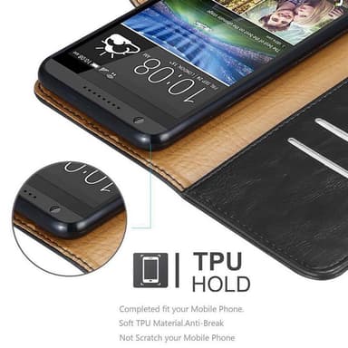 HTC Desire 820 Suojakuori Lompakkokotelo (Musta)