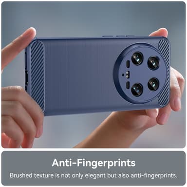 SKALO Xiaomi 14 Ultra 5G Armor Carbon Iskunkestävä TPU suojakuori - Sininen
