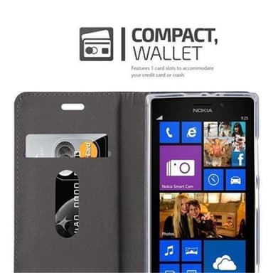Nokia Lumia 925 Suojakuori Lompakkokotelo (harmaa)