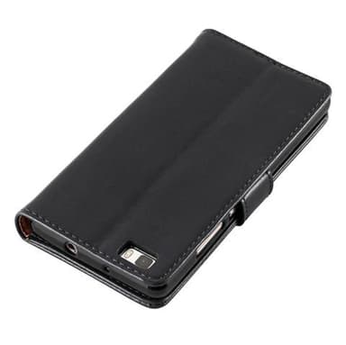 Huawei P8 LITE 2015 Suojakuori Lompakkokotelo (Musta)