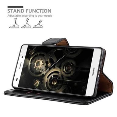 Huawei P8 LITE 2015 Suojakuori Lompakkokotelo (Musta)