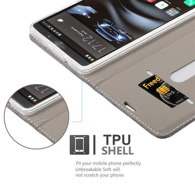 Huawei MATE 8 Suojakuori Lompakkokotelo (harmaa)