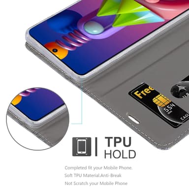 Samsung Galaxy M51 Suojakuori Lompakkokotelo (harmaa)