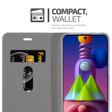 Samsung Galaxy M51 Suojakuori Lompakkokotelo (harmaa)