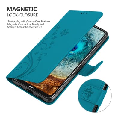 Nokia X10 / X20 Suojakuori Lompakkokotelo (Sininen)