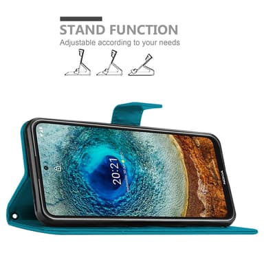Nokia X10 / X20 Suojakuori Lompakkokotelo (Sininen)