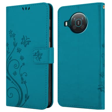 Nokia X10 / X20 Suojakuori Lompakkokotelo (Sininen)