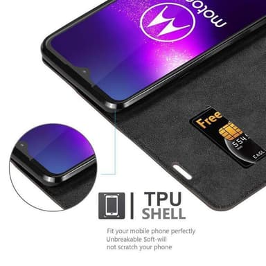 Motorola ONE MACRO Suojakuori Lompakkokotelo (Ruskea)
