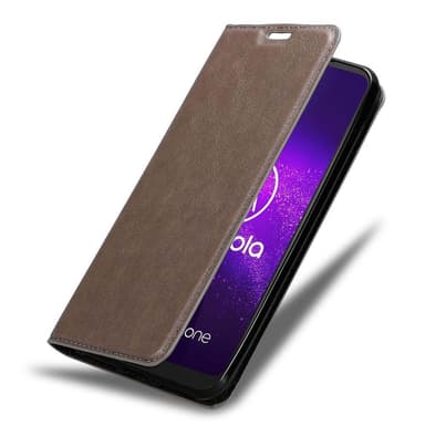 Motorola ONE MACRO Suojakuori Lompakkokotelo (Ruskea)