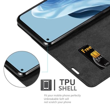 Realme 7 5G Suojakuori Lompakkokotelo (Musta)