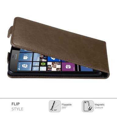 Nokia Lumia 640 XL Suojakuori Lompakkokotelo (Ruskea)