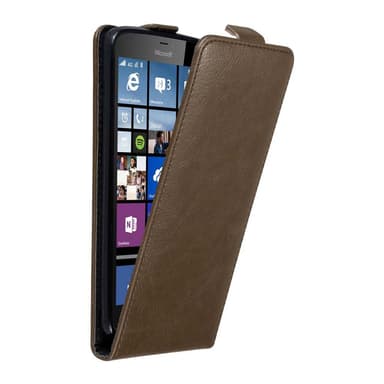 Nokia Lumia 640 XL Suojakuori Lompakkokotelo (Ruskea)