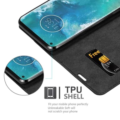 Motorola EDGE+ Suojakuori Lompakkokotelo (Musta)