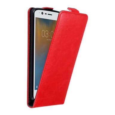 Nokia 3 2017 Suojakuori Lompakkokotelo (Punainen)