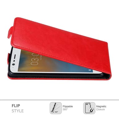 Nokia 3 2017 Suojakuori Lompakkokotelo (Punainen)