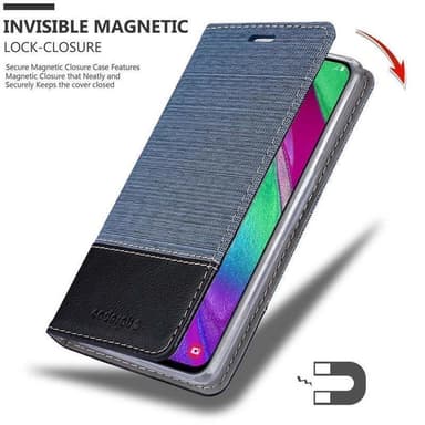 Samsung Galaxy A40 Suojakuori Lompakkokotelo (Sininen)