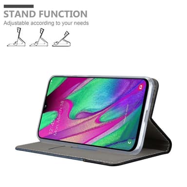 Samsung Galaxy A40 Suojakuori Lompakkokotelo (Sininen)
