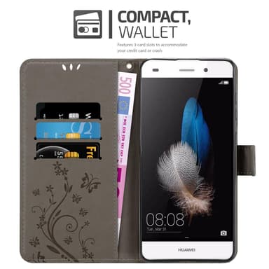 Huawei P8 LITE 2015 Suojakuori Lompakkokotelo (harmaa)
