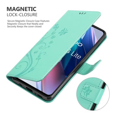 Oppo FIND X3 LITE Suojakuori Lompakkokotelo (Turkoosi)