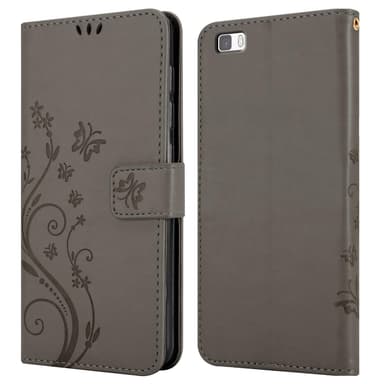 Huawei P8 LITE 2015 Suojakuori Lompakkokotelo (harmaa)