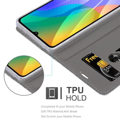 Huawei Y6P Suojakuori Lompakkokotelo (harmaa)