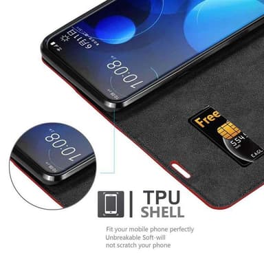 HTC Desire 19 PLUS Suojakuori Lompakkokotelo (Punainen)