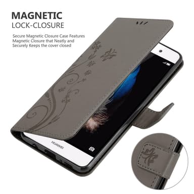 Huawei P8 LITE 2015 Suojakuori Lompakkokotelo (harmaa)