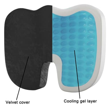 Kannettava ortopedinen Memory Foam -istuintyyny (musta)