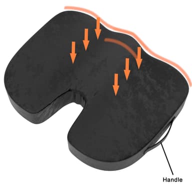 Kannettava ortopedinen Memory Foam -istuintyyny (musta)